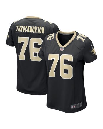 Calvin Throckmorton 76 New Orleans Saints Women's Game Jersey - Black