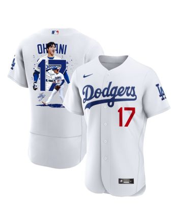 Shohei Ohtani 17 Los Angeles Dodgers Signed Number 2023 Home ELITE Jersey - Men White Jersey