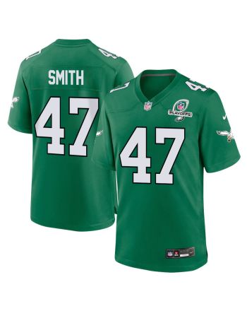 Brandon Smith 47 Philadelphia Eagles 2023 Playoffs Patch Alternate Game Men Jersey - Kelly Green