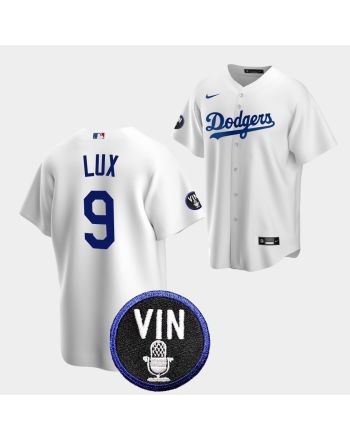 Gavin Lux Honor Vin Scully Los Angeles Dodgers White 9 Jersey