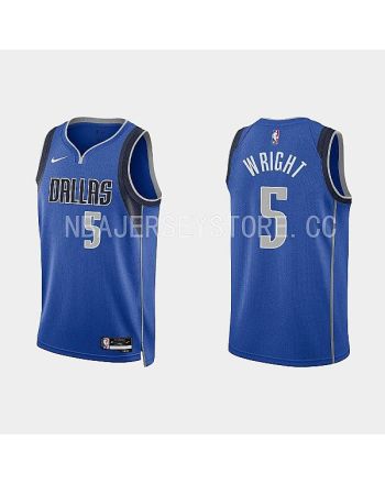 Dallas Mavericks 5 Moses Wright 2022-23 Icon Edition Royal Men Jersey