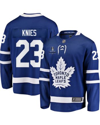 Matthew Knies 23 Toronto Maple Leafs Stanley Cup 2023 Playoffs Patch Home Breakaway Men Jersey - Blue