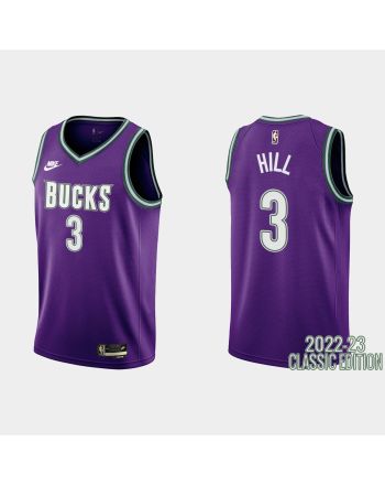 Milwaukee Bucks George Hill 3 2022-23 Classic Edition Purple Men Jersey