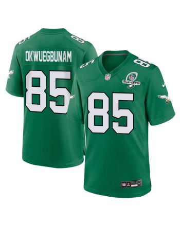 Albert Okwuegbunam 85 Philadelphia Eagles 2023 Playoffs Patch Alternate Game Men Jersey - Kelly Green