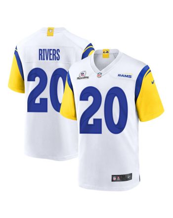 Ronnie Rivers 20 Los Angeles Rams 2023 Playoffs Patch Game Men Jersey - White