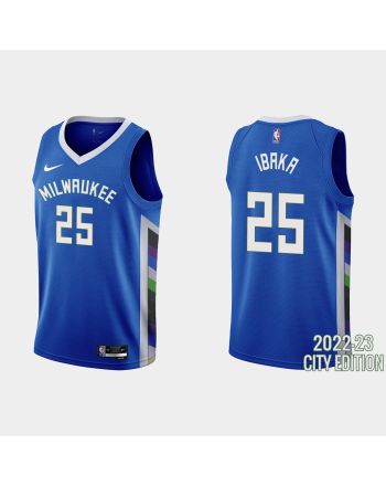 Milwaukee Bucks 25 Serge Ibaka 2022-23 City Edition Blue Men Jersey