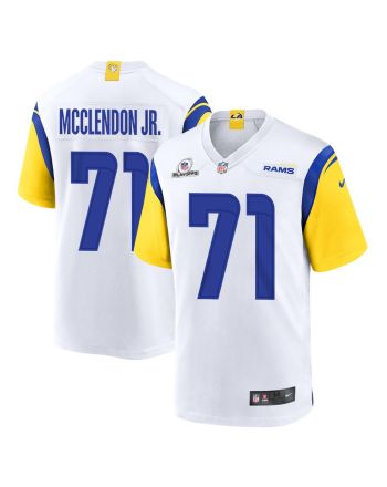 Warren McClendon Jr. 71 Los Angeles Rams 2023 Playoffs Patch Game Men Jersey - White