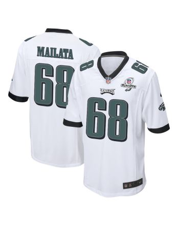 Jordan Mailata 68 Philadelphia Eagles 2023 Playoffs Patch Game Men Jersey - White