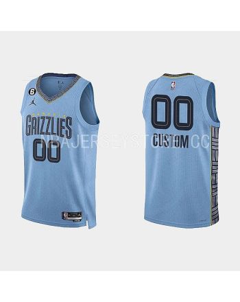 Memphis Grizzlies 00 Custom 2022-23 Statement Edition Light Blue Men Jersey