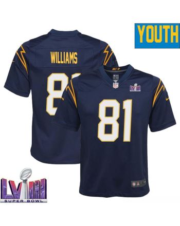 Mike Williams 81 Los Angeles Chargers Super Bowl LVIII YOUTH Alternate Game Jersey - Navy