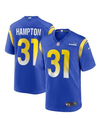 Nick Hampton 31 Los Angeles Rams Game Men Jersey - Royal