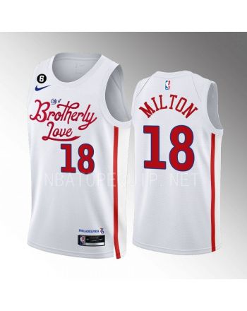 Shake Milton 18 2022-23 Philadelphia 76ers White City Edition Men Jersey Swingman