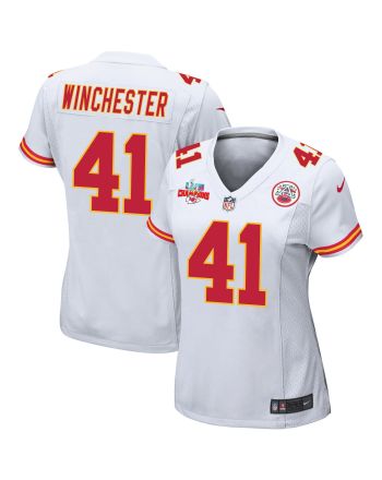 James Winchester 41 Kansas City Chiefs Super Bowl LVII Champions 3 Stars Women Game Jersey - White