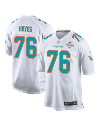 Ryan Hayes 76 Miami Dolphins 2023 Playoffs Patch Game Men Jersey - White