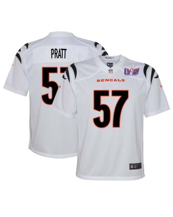 Germaine Pratt 57 Cincinnati Bengals Super Bowl LVIII YOUTH Away Limited Jersey - White