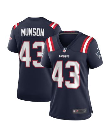 Calvin Munson 43 New England Patriots Game Women Jersey - Navy