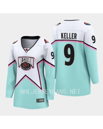 Clayton Keller 9 Arizona Coyotes 2023 All-Star Game Jersey White Equipment