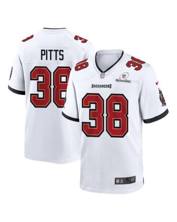 Derrek Pitts 38 Tampa Bay Buccaneers 2024 Divisional Patch Game Men Jersey - White