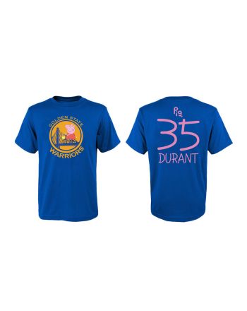 Kevin Durant 35 Golden State Warriors Pig Print T-Shirt - Blue