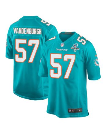 Zeke Vandenburgh 57 Miami Dolphins 2023 Playoffs Patch Game Men Jersey - Aqua