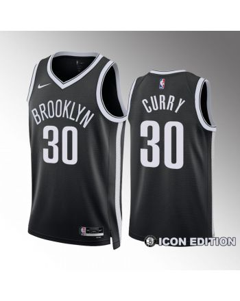 Brooklyn Nets Icon Edition Seth Curry 30 Black Jersey 2022-23 Swingman