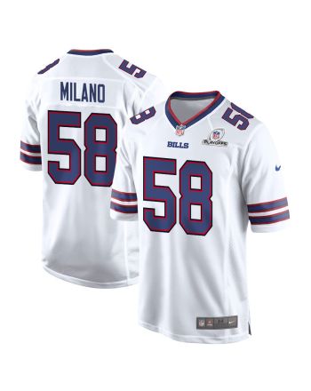 Matt Milano 58 Buffalo Bills 2023 Playoffs Patch Game Men Jersey - White