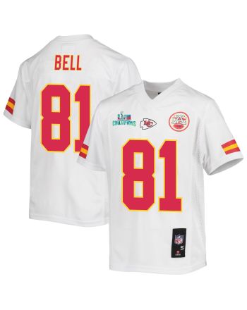 Blake Bell 81 Kansas City Chiefs Super Bowl LVII Champions Youth Game Jersey - White