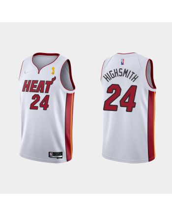 Miami Heat 24 Haywood Highsmith Champions Cup 2023 Patch White Jersey