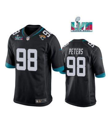 Corey Peters 98 Jacksonville Jaguars Super Bowl LVII Super Bowl LVII Men Game Jersey- Black