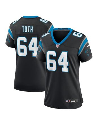 Brett Toth 64 Carolina Panthers Game Women Jersey - Black