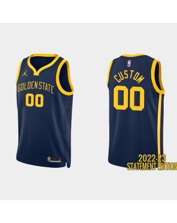 Golden State Warriors 00 Custom 2022-23 Statement Edition Navy Men Jersey