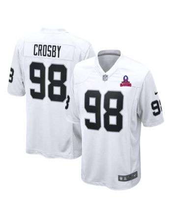 Maxx Crosby 98 Las Vegas Raiders 2024 Pro Bowl Patch Game Men Jersey - White