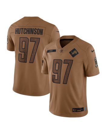 Aidan Hutchinson 97 Detroit Lions 2023 Salute To Service Limited Jersey - Brown