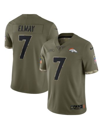 John Elway Denver Broncos 2022 Salute To Service Retired Player Limited Jersey - Olive