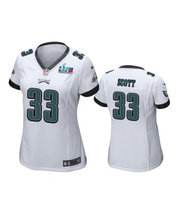 Josiah Scott 33 Philadelphia Eagles Super Bowl LVII White Game Jersey - Women