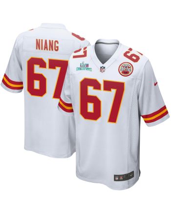 Lucas Niang 67 Kansas City Chiefs Super Bowl LVII Champions Men Game Jersey - White