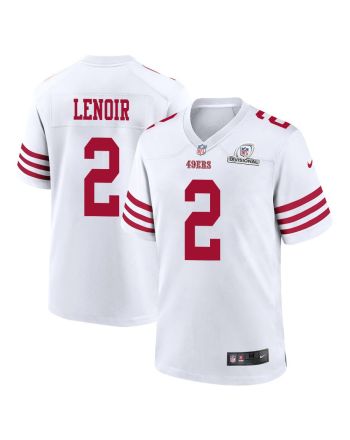 Deommodore Lenoir 2 San Francisco 49ers 2024 Divisional Patch Game Men Jersey - White