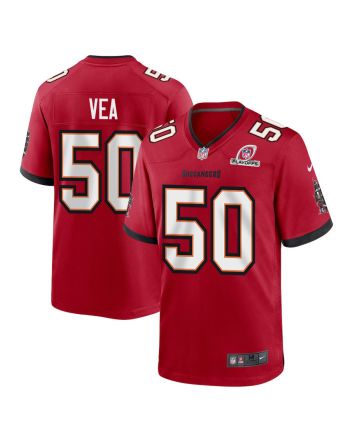 Vita Vea 50 Tampa Bay Buccaneers 2023 Playoffs Patch Game Men Jersey - Red