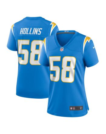 Justin Hollins 58 Los Angeles Chargers Game Women Jersey - Powder Blue