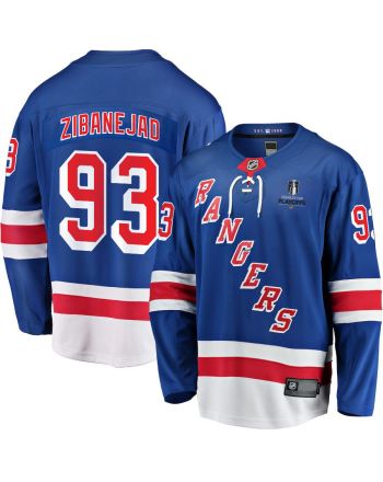 Mika Zibanejad 93 New York Rangers Stanley Cup 2023 Playoffs Patch Home Breakaway Men Jersey - Blue