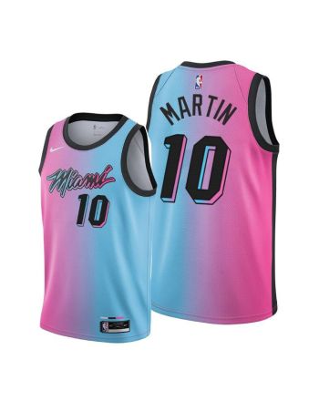 Caleb Martin 10 Miami Heat City Edition Blue Pink Jersey - Men Jersey