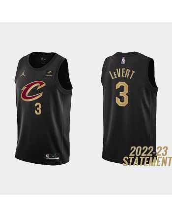 Cleveland Cavaliers 3 Caris LeVert 2022-23 Statement Edition Black Men Jersey