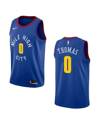 Men's Denver Nuggets 0 Isaiah Thomas Statement Swingman Jersey - Blue