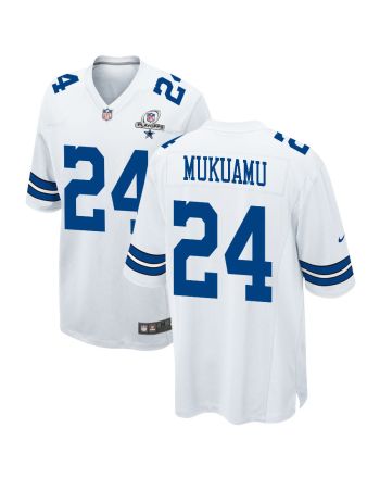 Israel Mukuamu 24 Dallas Cowboys 2023 Playoffs Patch Game Men Jersey - White