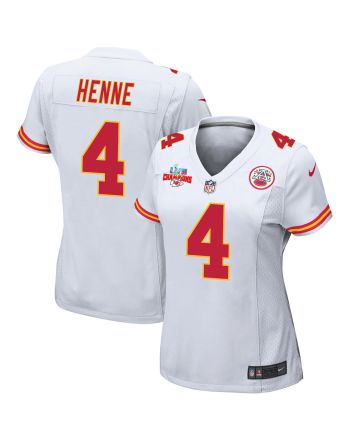 Chad Henne 4 Kansas City Chiefs Super Bowl LVII Champions 3 Stars Women Game Jersey - White