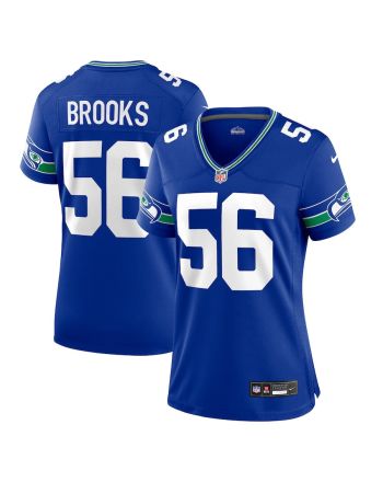 Jordyn Brooks 56 Seattle Seahawks Women's Throwback Player Game Jersey - Royal