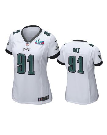 Fletcher Cox 91 Philadelphia Eagles Super Bowl LVII White Game Jersey - Women