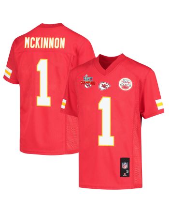 Jerick McKinnon 1 Kansas City Chiefs Super Bowl LVII Champions 3 Stars Youth Game Jersey - Red