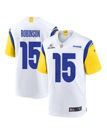 Demarcus Robinson 15 Los Angeles Rams 2023 Playoffs Patch Game Men Jersey - White