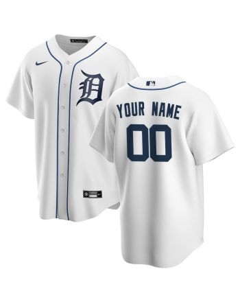 Detroit Tigers Home Custom Men Jersey - White